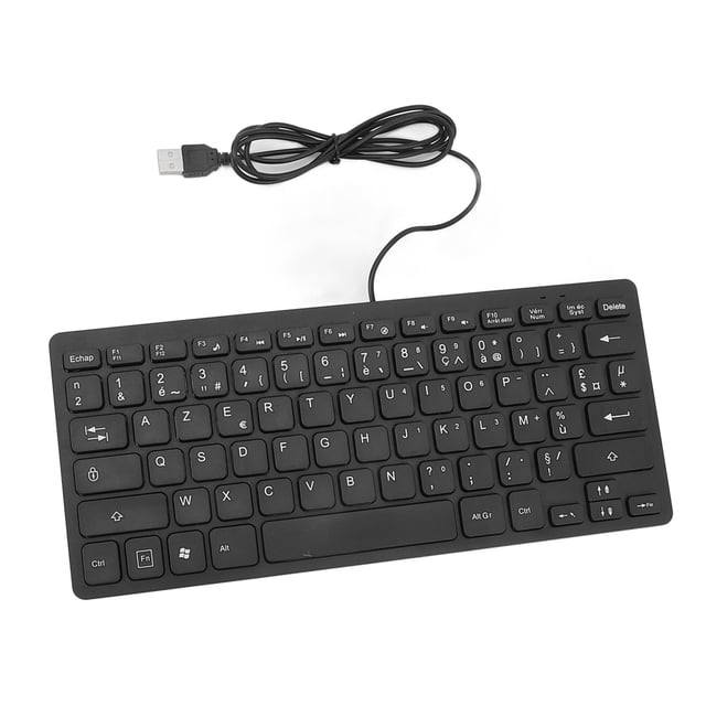 78 Keys Ultra Thin Keyboard, Splash Proof USB Wired Keyboard, Plug & Play, Compact English Bilingual , for Home Office