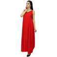 thumbnail image 3 of Bimba Robe Maxi Unie à Bretelles Spaghetti pour Femme pour l'Été, Tenue de Plage, Robe d'Été, 3 of 9