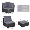thumbnail image 3 of Costway 7 PCS Patio Rattan Sofa Set Sectional Conversation Furniture Set Garden Outdoor Gray, 3 of 10
