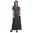 thumbnail image 1 of Bimba Rayon Floral Block Ladies Long Gown Boho Beach Cocktail Party Maxi SlitDress-XXX-Large, 1 of 6