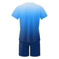 thumbnail image 5 of SHIXIAOO Male Print Short Sleeve T Shirt and Shorts Two Piece Set with All Print Print Shirt and Quarter Pants Set Pinstripe Suit Jacket Men Suite for Man Suite for Teens Graduation Suits for Men, 5 of 5