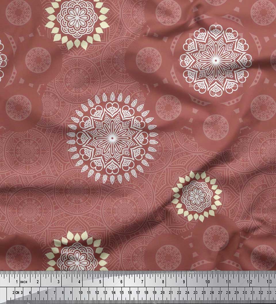 Soimoi Rayon Fabric Mandala Ethnic Print Sewing Fabric Yard 56 Inch Wide