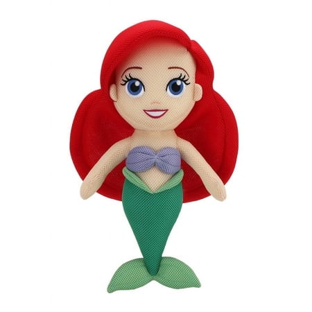 Wahu Aqua Pals Disney Classic Ariel Plush Water Toy for Kids Ages 2+ with AquaDry Technology, Washable Plush Doll Toy for Pool and Bathtub, Medium, Red/Green