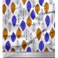 thumbnail image 1 of Soimoi Velvet Fabric Leaves Block Printed Fabric 1 Yard 58 Inch Wide, 1 of 5