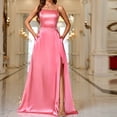 thumbnail image 2 of Pisexur Robes pour Femmes à Encolure Carrée, Dos Nu, Robe de Bal de Fin d'Année, Robe de Soirée, Tunique Mode, Robes de Cocktail à Étages pour Femmes, Robe Maxi Sans Manches à Fermeture Éclair, Élégante avec Fente, Robes de Retour à la Maison, 2 of 6