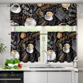 thumbnail image 4 of Coffee Theme Kitchen Curtain Valance and Tiers Set Small Window Treatment Valance Curtain Insulated Drapes with 2 Tiers Curtains for Kitchen Bathroom Living Room, 4 of 5
