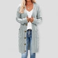 thumbnail image 2 of Pisexur Shacket Jacket Women Long Sleeve Cable Knit Long Cardigan Open Front Button Sweater Outerwear Pocketed Shirts Fall Jacket Shackets, 2 of 6