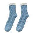 thumbnail image 1 of XIAQUJ Mode Garder au Chaud Femmes Mode Patchwork Dames Patchwork Chaussettes Épaisses Chaussettes Bleu Foncé Taille Unique, 1 of 1