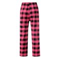 thumbnail image 5 of Dealovy Pajama Pants for Women High Waisted Plaid Pjs Bottoms Drawstring Color Block Comfy Lounge Trousers, 5 of 5