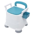 thumbnail image 1 of Commode Chair, Wide Armrest Stable  Bucket Lid Bedside Commode Toilet Non Slip Bottom 3 Height Adjust  for Seniors for Daily Use Hard  Ring,Soft  Ring, 1 of 7