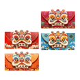 thumbnail image 4 of veasfak 4Pcs Nouvel An Chinois Enveloppes Rouges de l'Argent Chanceux pour le Festival de Printemps d'Anniversaire, 4 of 7
