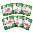 thumbnail image 1 of Inkdotpot Ensemble de 6 sous-Verres à Boisson Faciles à Nettoyer Base en Liège Carrée de 4 Pouces - Réutilisable - Flamant Rose, 1 of 8