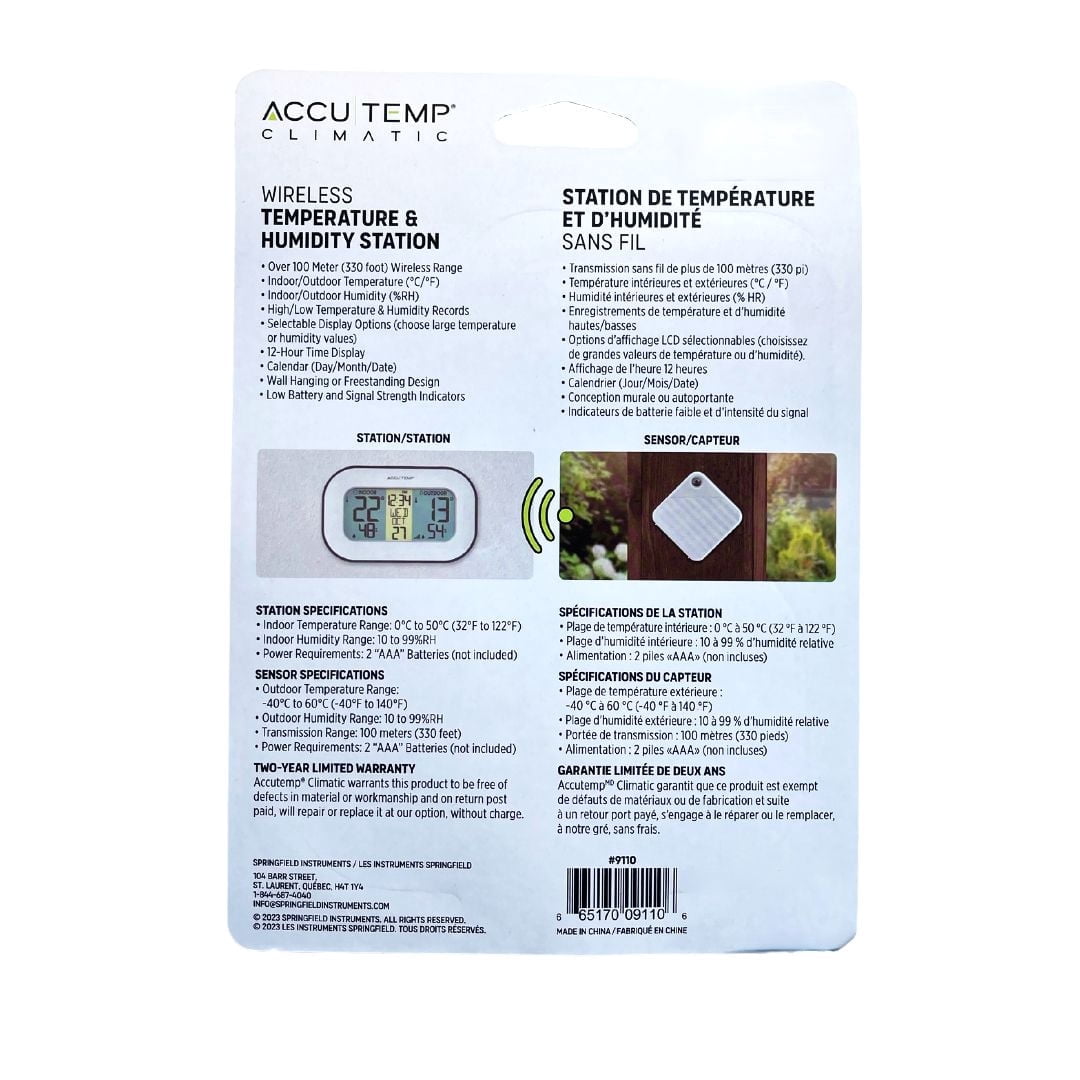 Accutemp Climatic Wireless Temperature & Humidity Station