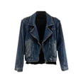 thumbnail image 1 of WRKEKC Men's Slim Fit Denim Work Jacket Solid Color with Button Pockets, Fashion Casual Coat for Urban Utility Style Blue XL, 1 of 5
