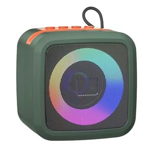 Haut-parleur Bluetooth Rgb Vert avec lumières colorées Haut-Parleur Portable Sans fil avec 15H Temps de jeu Ipx5 imperméable 5.3 Haut-parleur extérieur Bluetooth avec basse pour la maison de fête 0.48 Lb
