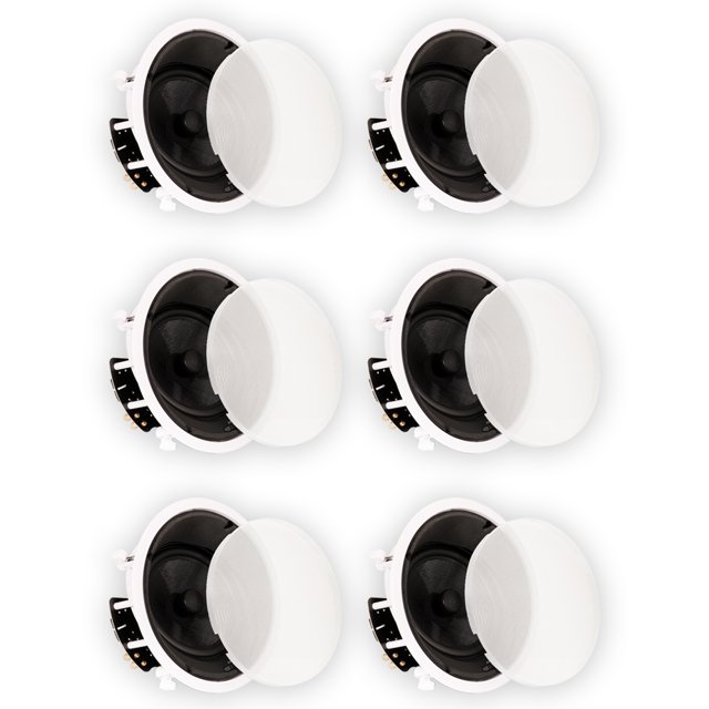 Theater Solutions TSS8A Flush Mount Angled Speakers with 8" Woofers 6 Pack
