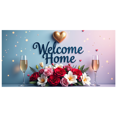 thumbnail image 3 of Welcome Home Banner Floral Butterfly Decor Wall Background for Party Wedding Garden Backdrop Photo Prop Event Decorations Vibrant Flower Display, 3 of 4