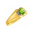 thumbnail image 3 of RYLOS Mens Rings 14K Yellow Gold Classic Design 7X5MM Oval Gemstone & Diamond  Peridot August Birthstone Ring Size 10, 3 of 7