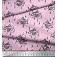 thumbnail image 3 of Soimoi Pink Modal Satin Fabric Cedar Tree & Mountain Nature Fabric Prints By Yard 42 Inch Wide, 3 of 5