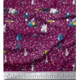 thumbnail image 1 of Soimoi Moss Georgette Fabric Spaceship,Star & Satellite Cartoon Decor Fabric Printed Yard 42 Inch Wide, 1 of 3