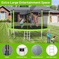 thumbnail image 4 of UIOWIO Trampoline Récréatif de 14 Pi pour Enfants et Adultes avec Échelle, Trampoline d'Extérieur, Trampoline de Cour Arrière avec Panier de Basketball, Filet d'Enceinte, Sac de Rangement, Vert, 4 of 7