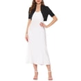 thumbnail image 2 of INSPIRE CHIC Boléro à Manches Courtes pour Femme, Ouvert à l'Avant, Cardigan Court, Noir, m, 2 of 6