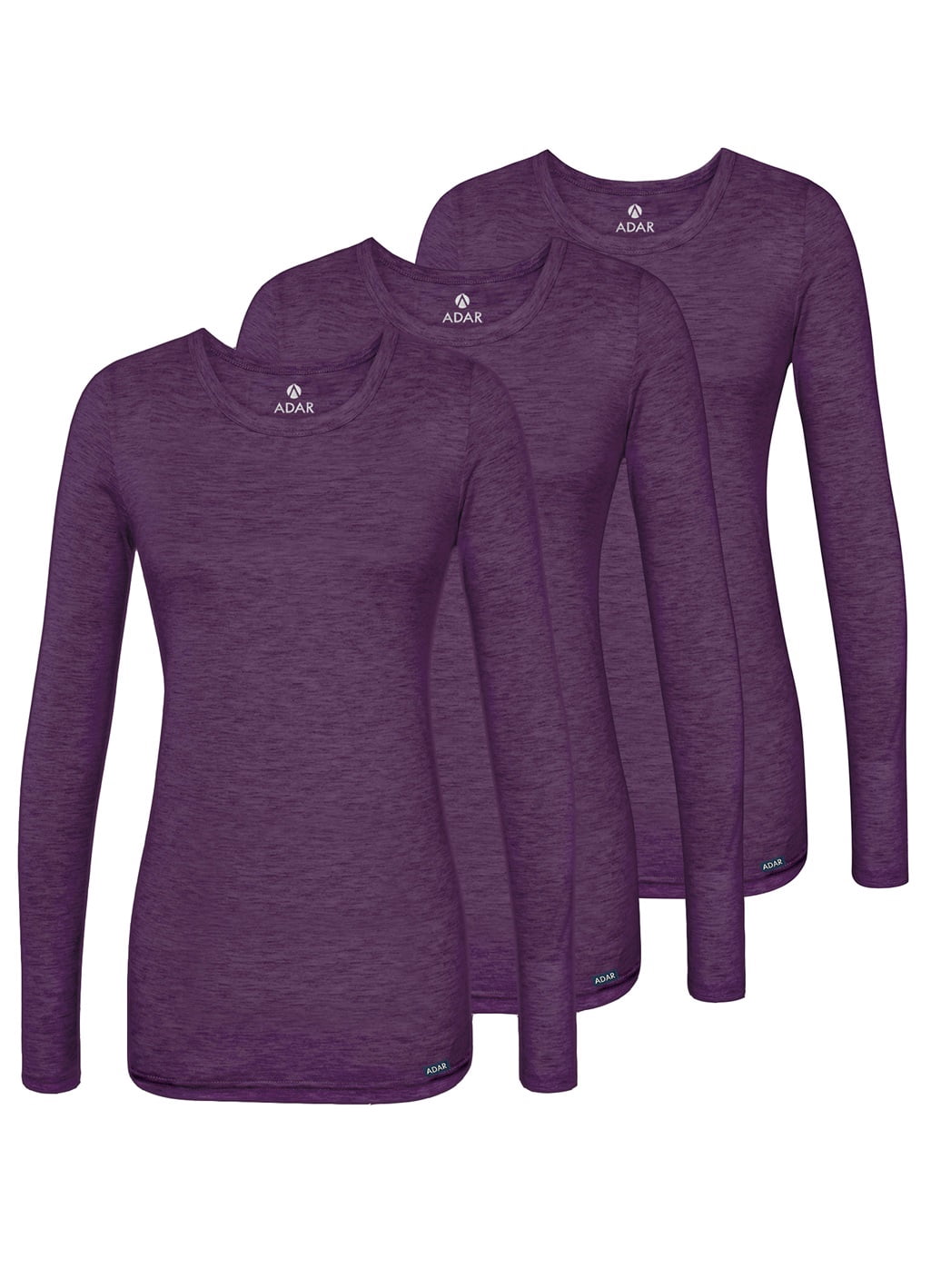 Adar sous-Couches pour Femmes, Lot de 3 - T-Shirt de sous-Couche à Manches Longues Confortable