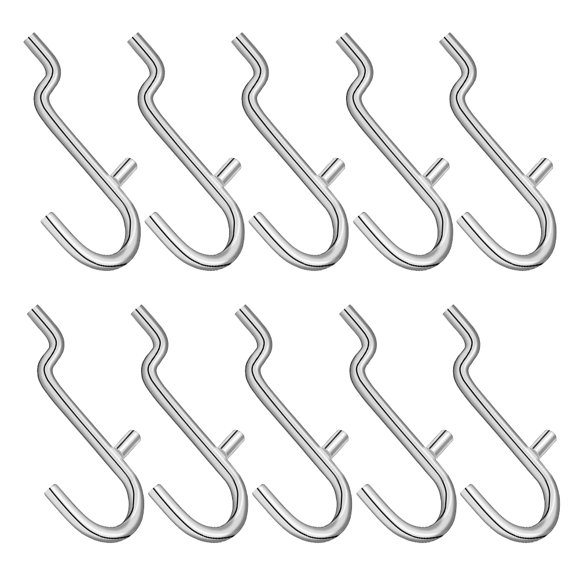 OFFIGAM 10pcs Stainless Steel Tab For Pegboard In Silver For Effective Storage
