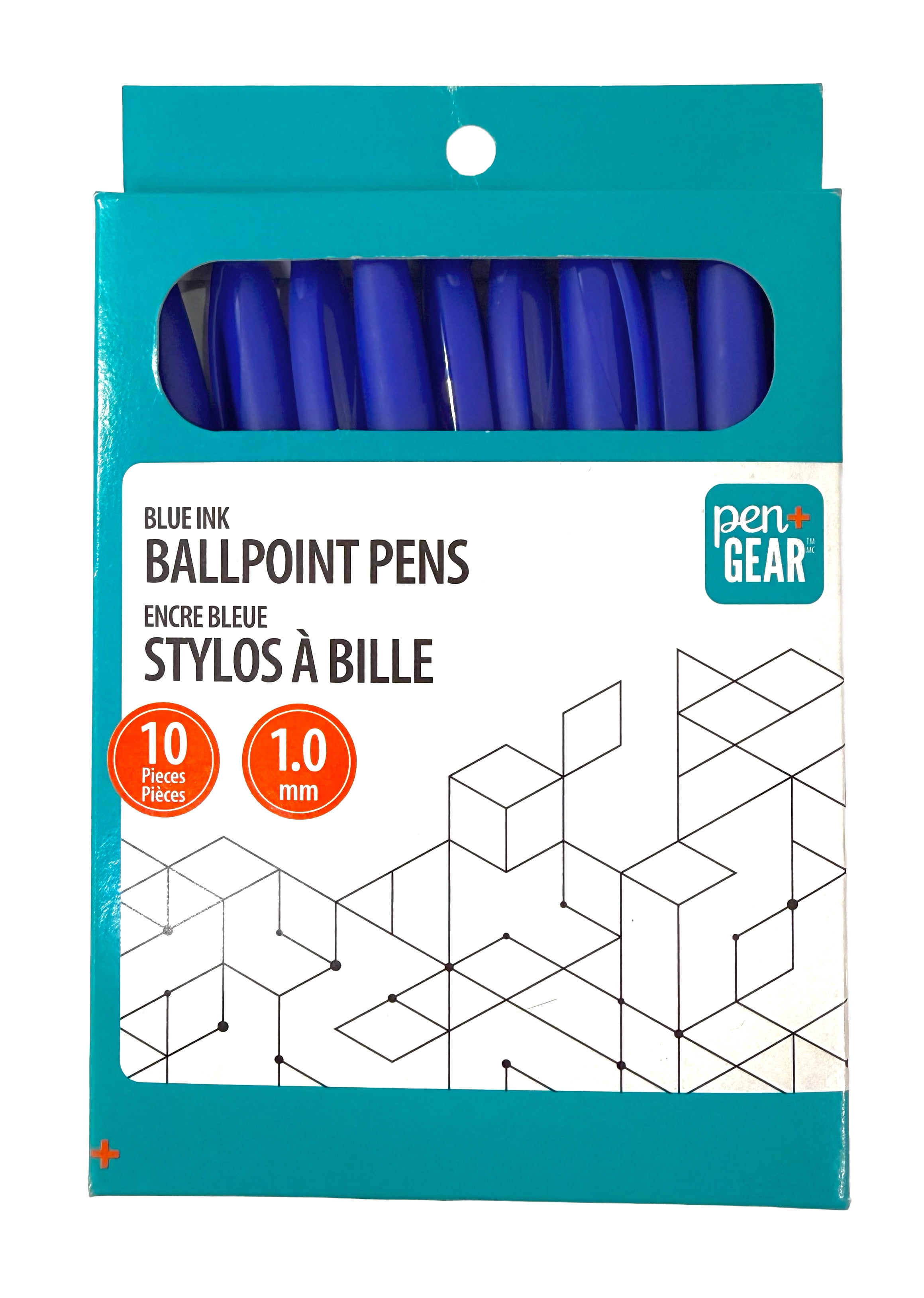 Pen+Gear  Ballpoint Pens, 1.0mm, Blue Ink, 10 Count