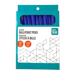 Pen+Gear Stylos à bille, 1.0mm, Encre bleue, 10 Nombre