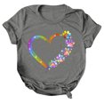 thumbnail image 3 of SMihono Hauts pour Femmes Été Chic Décontracté Femmes Décontracté Impression de Lettres Manches Courtes Col Rond T-Shirt Ample Blouse Hauts Grande Taille T-Shirt, 3 of 6