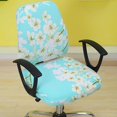 thumbnail image 4 of Stretch Spandex Slipcover Office Computer Chair Cover Back Cover Elastic Stretch Sky Blue-Peach Blossom, 4 of 5