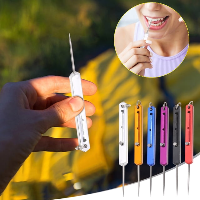 MTBLYS Alloy Retractable Toothpick 3-Stage Adjustable Portable Pocket Size Fruit Fork Disassembly Travel Dining Use