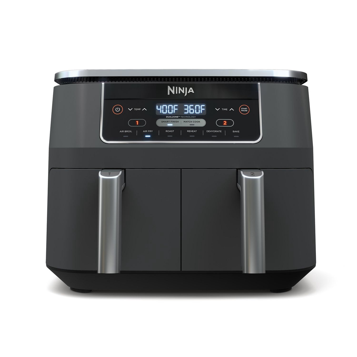Ninja DZ201C, Foodi 6-in-1, 8-Qt. 2-Basket Air Fryer with DualZone Technology, Black, 1690W