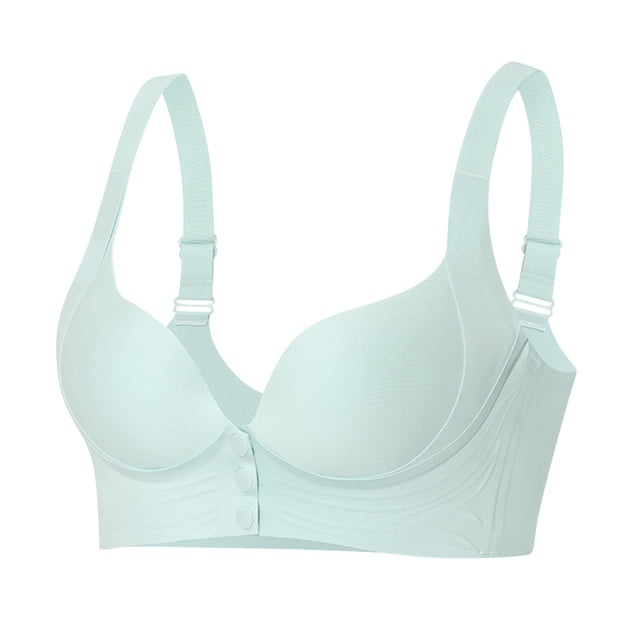 cfhntfmh Bras for Women Wireless Cute Seamless Front Closure Buttons Bras Convenient Adjustable Strap Plus Size Bras