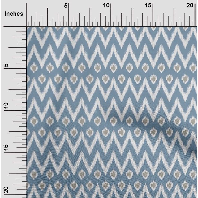 oneOone Viscose Jersey Fabric Chevron Ikat Print Fabric By The Yard 60 Inch Wide