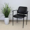 thumbnail image 3 of Boss Office Chaise d'Appoint Empilable en Similicuir à Dossier Carré avec Losanges, Noire, 3 of 9