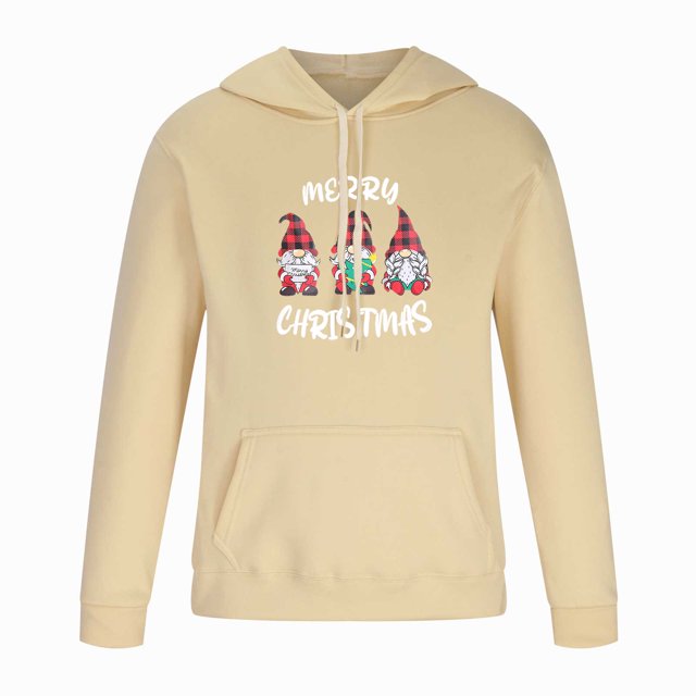 Pompotops Chandail à Capuche Imprimé de Noël pour Hommes, Manches Longues, en Solde