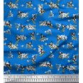 thumbnail image 1 of Soimoi Moss Georgette Fabric Leaves,Flower & Humming Bird Printed Craft Fabric by The Yard 42 Inch Wide, 1 of 3