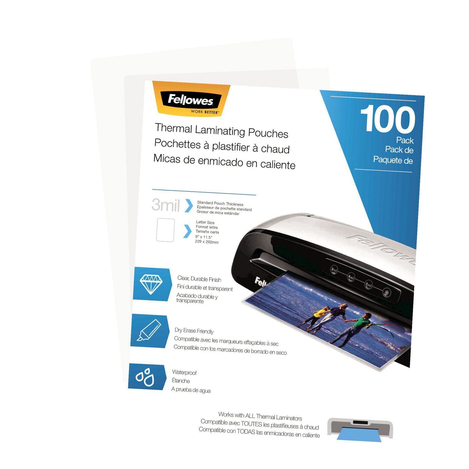 Thermal Laminating Pouches - Letter, 3 mil, 100 pack