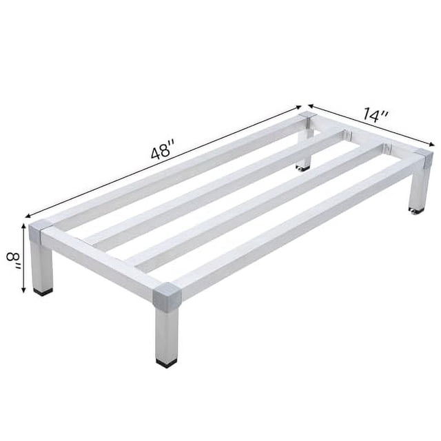 Dunnage Rack ,8 Inches Above Ground Level,Aluminum Dunnage Rack 1500 Lb Capacity,Low Shelf for Floor Used for Storage In Kitchens, Restaurants, Supermarkets,Grocery Stores