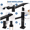 thumbnail image 5 of Metal Handrail – Adjustable for 2-6 Steps – Black Deck Stair Railing – Porch, Exterior & Indoor – DIY Install Kit, 5 of 5