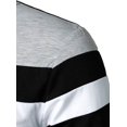 thumbnail image 4 of Men's Casual Long Sleeve Polo Shirt Contrast Patchwork Cotton T-Shirt, 4 of 5