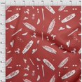 thumbnail image 4 of oneOone Cotton Poplin Red Fabric Beach Craft Projects Decor Fabric Printed By The Yard 56 Inch Wide, 4 of 4