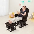 thumbnail image 4 of Gymax Baby Nursery Relax Rocker Rocking Chair Glider & Ottoman Set w/ Cushion Brown, 4 of 10