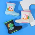 thumbnail image 4 of XIMIN Kids Rain Boots Cute Non Slip Rain Boots Toddler Cartoon Rabbit PVC Rubber Rain Shoes with Warm Inner Boys Girls Rubber Short Rainboots for Outdoor, 4 of 5