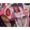 thumbnail image 5 of oneOone Silk Tabby Light Purple Fabric Abstract Comic Face Craft Projects Decor Fabric Printed By The Yard 42 Inch Wide, 5 of 5
