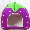 thumbnail image 1 of Maison pour Animaux Pliable et Chaude, Abri d'Hiver Robuste pour Chat avec Isolation Rembourrée, Lit Portable Intérieur Extérieur pour Chats Chiens Garage Porche Grange, Violet, 1 of 3