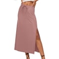 thumbnail image 3 of UANWENN Linen Flared Maxi Skirt with Back Slit Elastic Waist Drawstring Long Flowy Ankle Length Skirt Womens Jean Skirt Toddler Skirt Pleated Denim Skirt Chiffon Skirt Pleated Tennis Skirt Hoop Skirt, 3 of 8