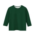 thumbnail image 5 of Plebaso Garçons Filles T-Shirts à Manches 3/4 Col Rond Blouse T-Shirt Basique Hauts Décontractés Unis T-Shirts Légers, 5 of 5